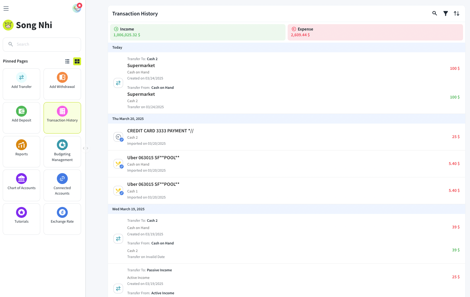 transaction history 1