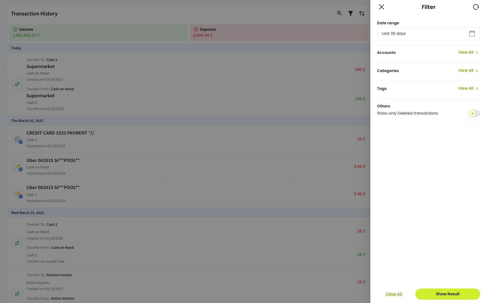 transaction history 2