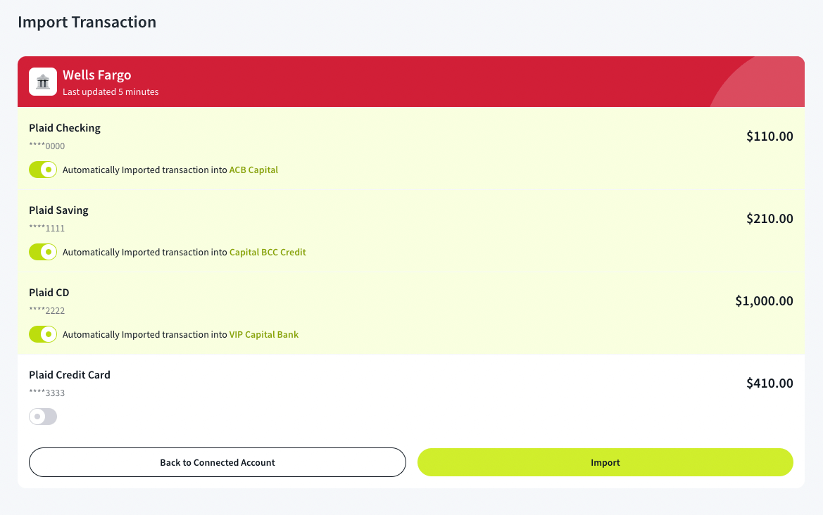 import bank account 3