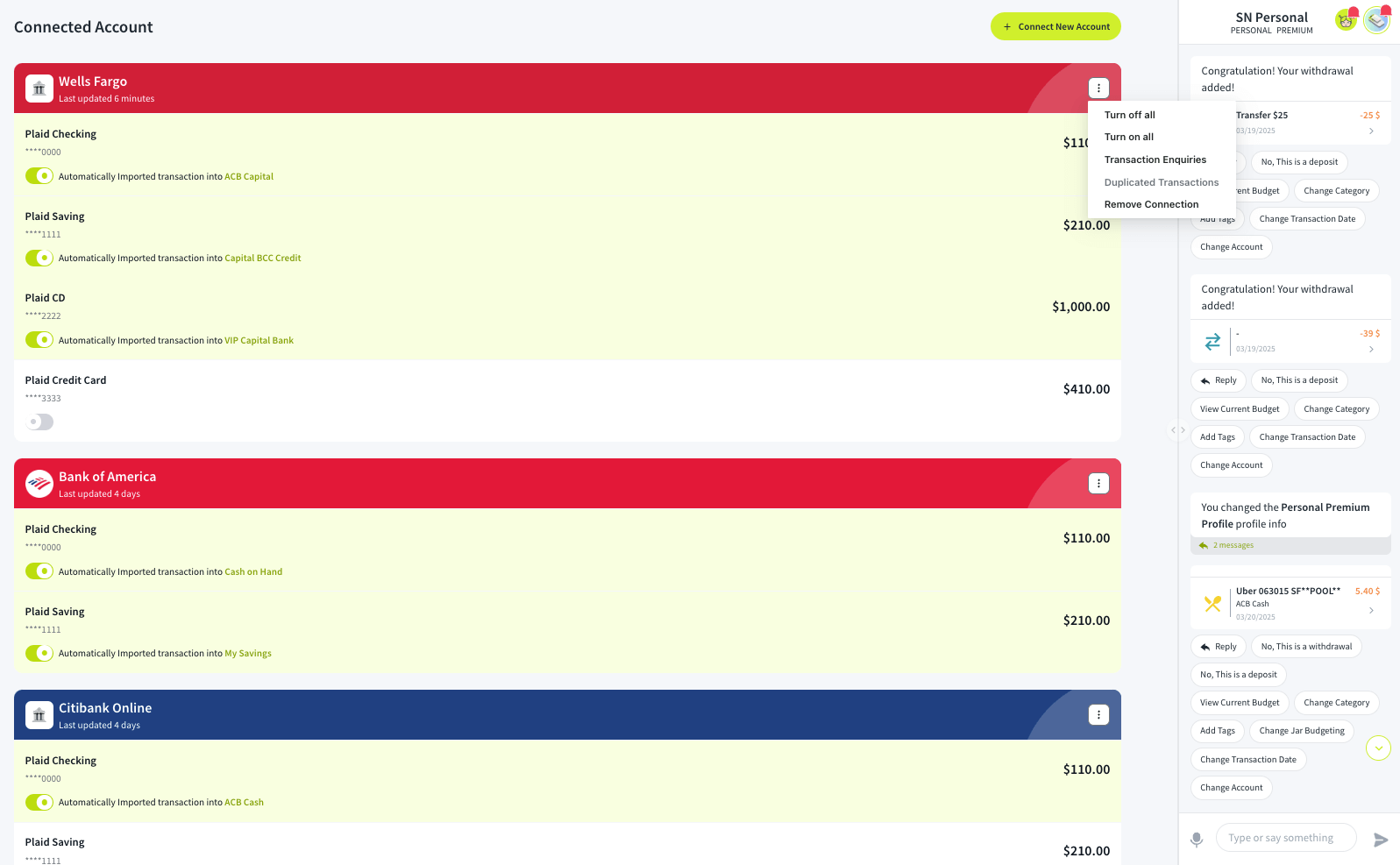 import bank account 4